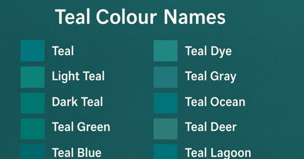 Teal Colour Names