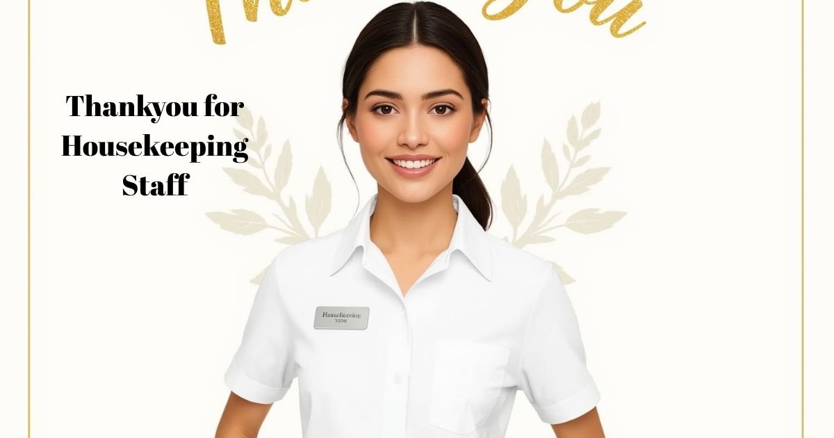 Thankyou for Housekeeping Staff
